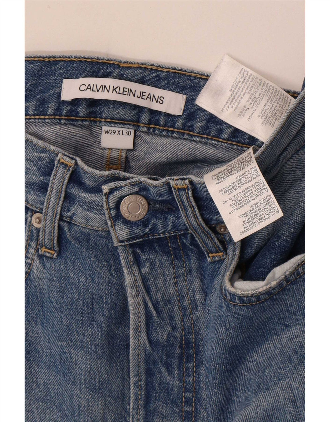 Ανδρικό τζιν Calvin Klein Distressed Slim W29 L30 Blue Cotton