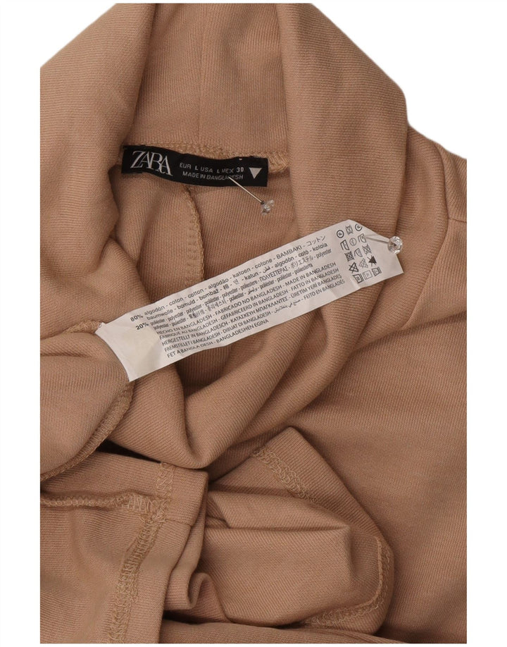 Zara Γυναικείο φόρεμα Shift UK 16 Large Beige Βαμβακερό