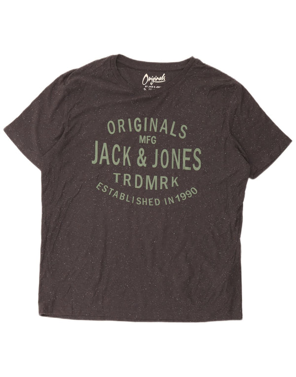 Jack & Jones Ανδρικό γραφικό T-Shirt Top XL Γκρι βαμβακερό