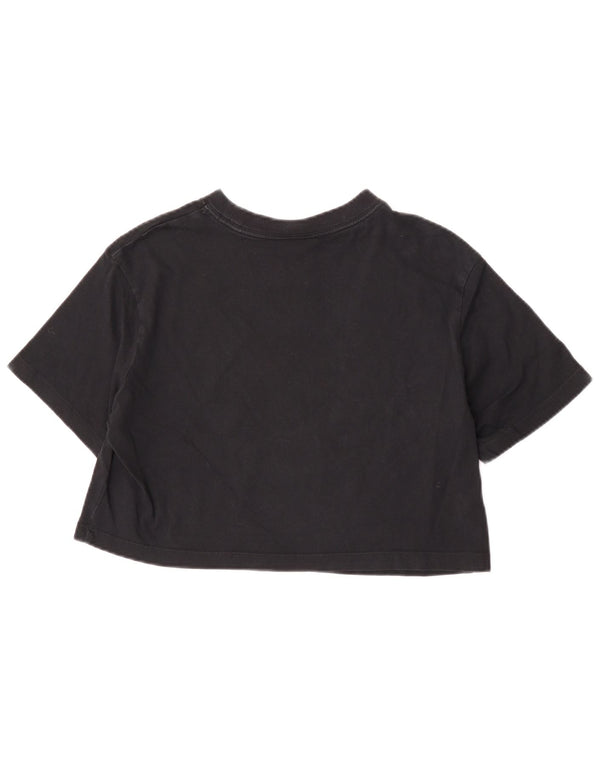 Nike Womens Crop Oversized T-Shirt Top UK 6 XS Black Cotton