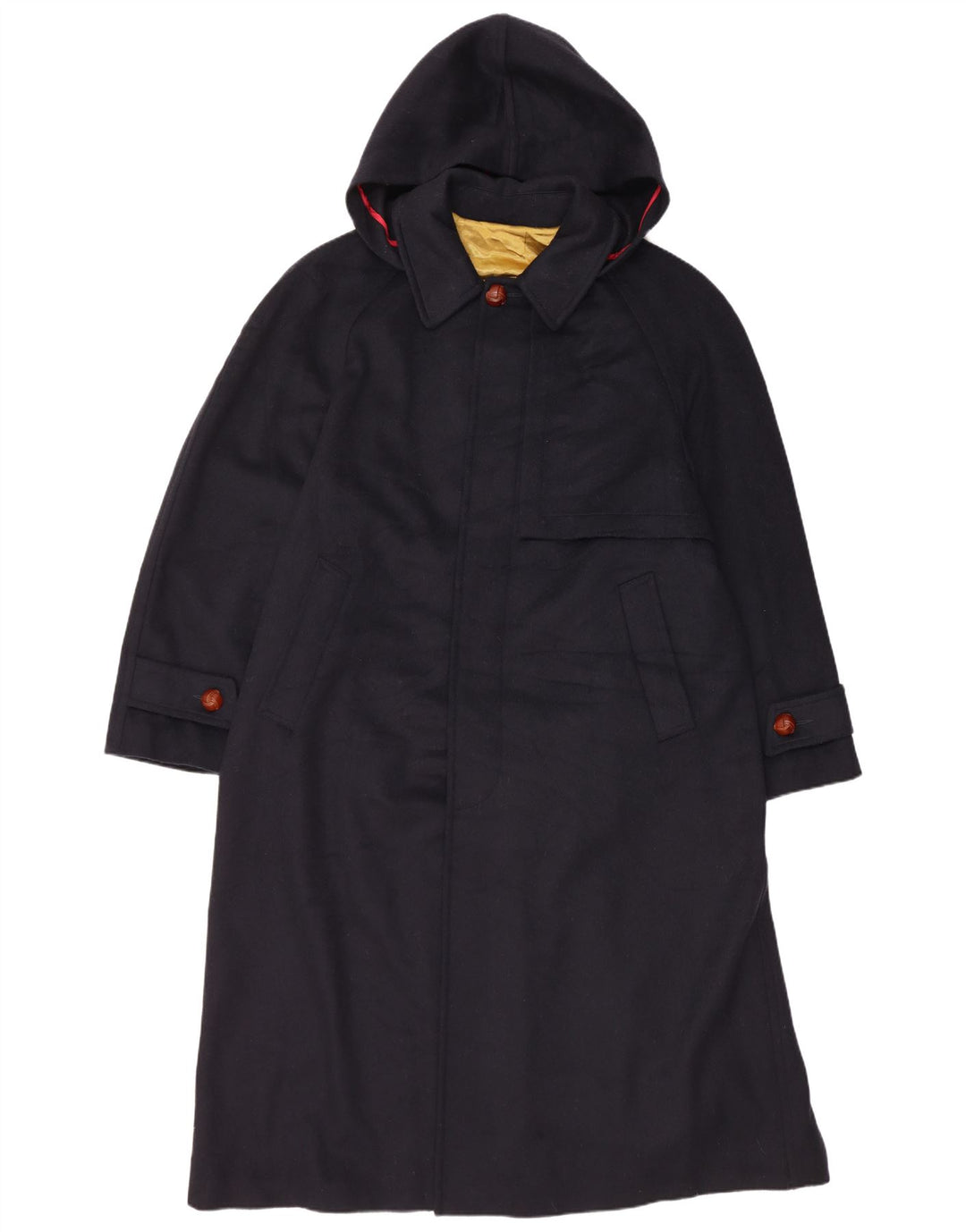 Vintage Ανδρικό Πανωφόρι με Κουκούλα IT 48 Μαλλί μεσαίου Navy