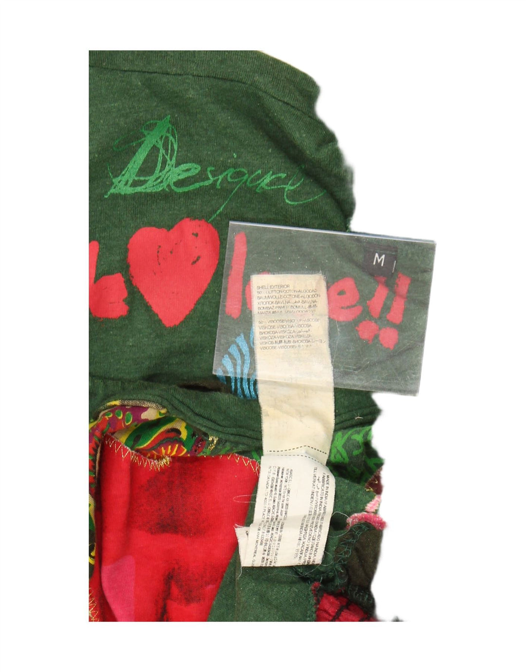 Desigual Γυναικείο τοπ μακρυμάνικο UK 14 μεσαίο πράσινο βαμβακερό