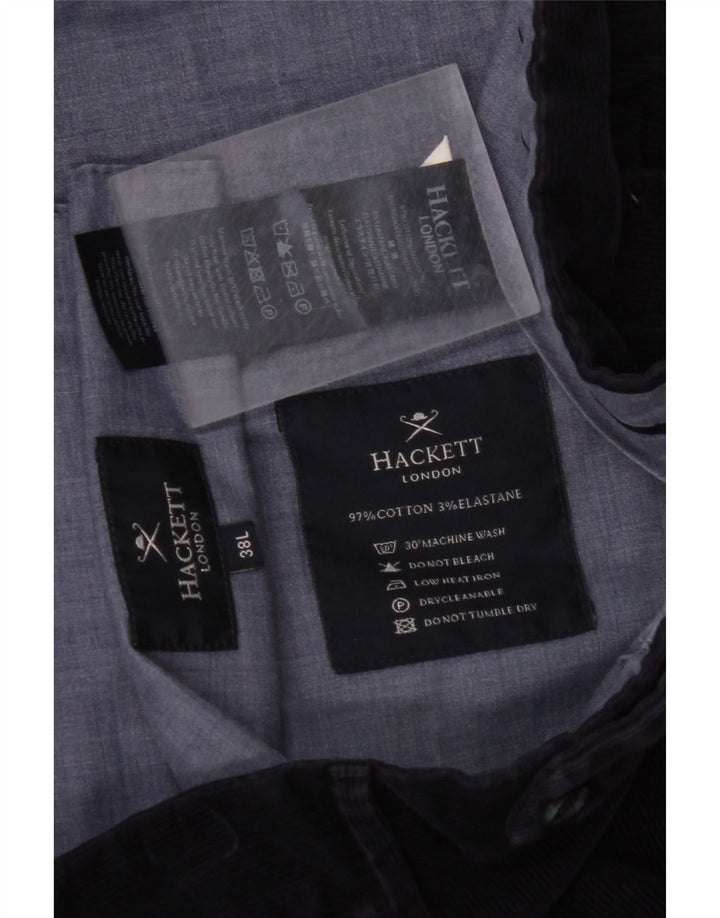 Ανδρικό ίσιο κοτλέ παντελόνι HACKETT W38 L30 Navy Blue Cotton