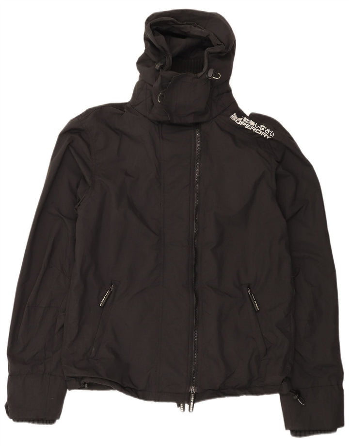 Superdry Ανδρικό μπουφάν βροχής με κουκούλα UK 40 μεγάλο μαύρο νάιλον