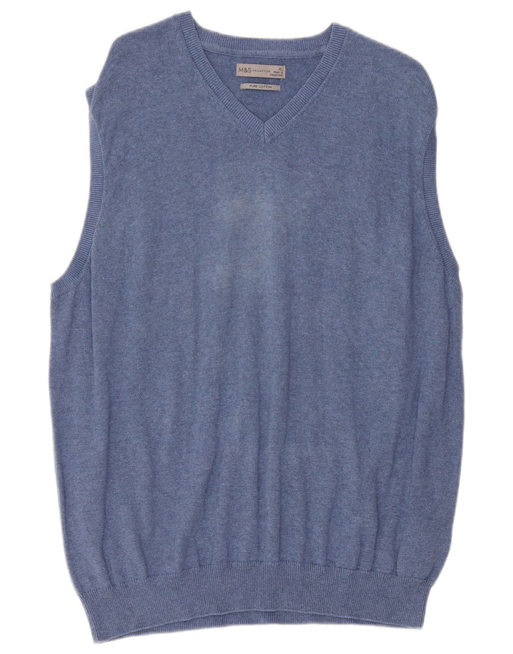 Marks & Spencer Ανδρικό γιλέκο Tank Top XL Blue Cotton