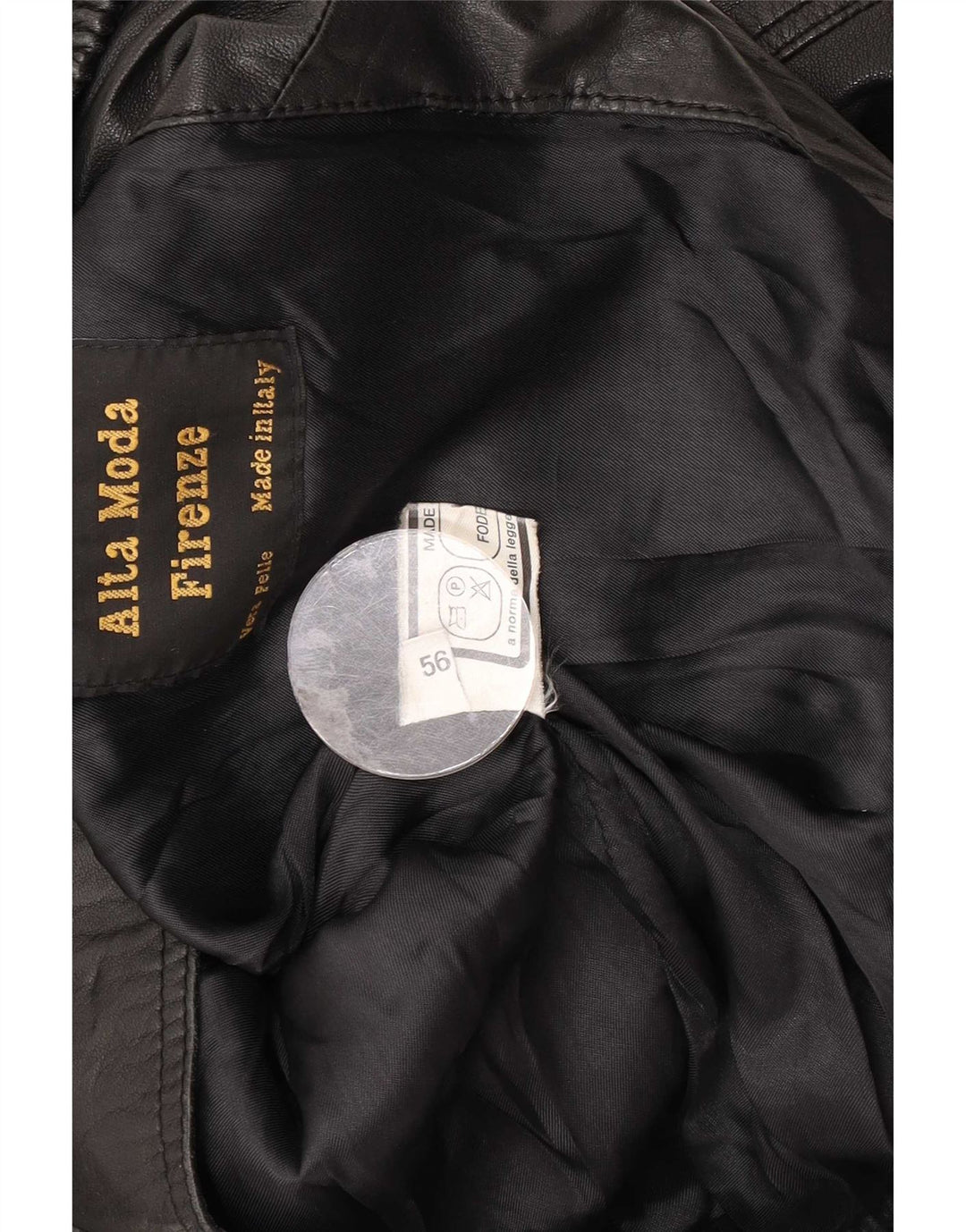 Ανδρικό Δερμάτινο Μπουφάν Alta Moda Firenze IT 56 3XL Μαύρο