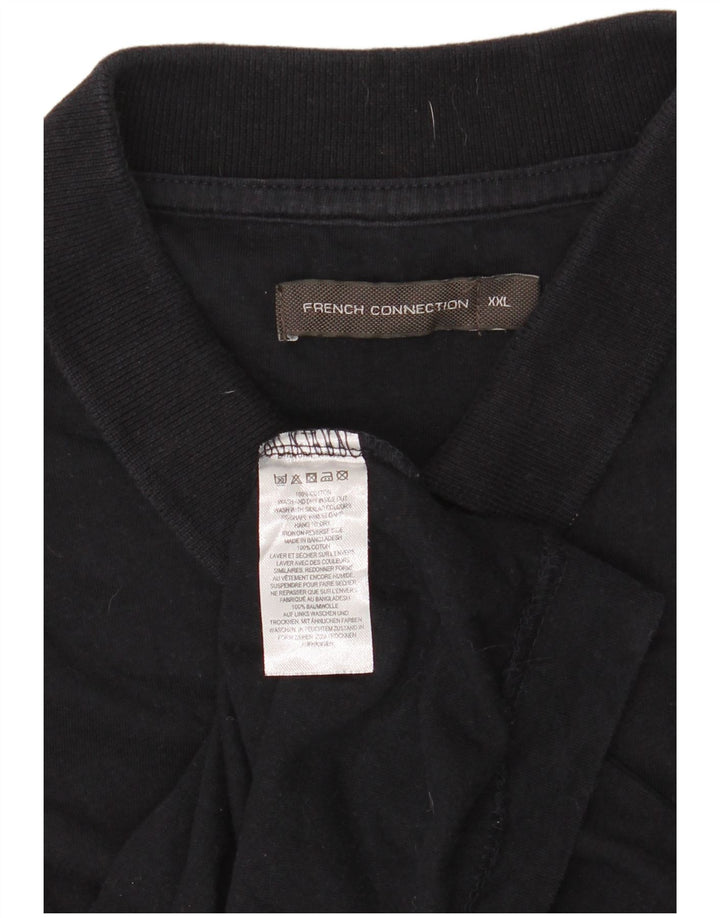 French Connection Ανδρικό Πόλο Μπλουζάκι 2XL Navy Blue από βαμβάκι