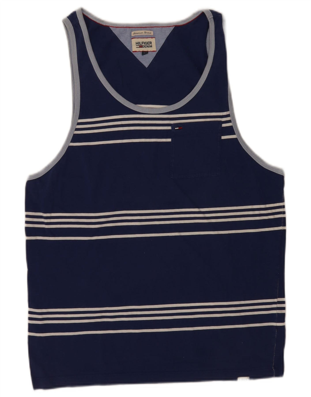 Ανδρικό γιλέκο Tommy Hilfiger, Βαμβακερό μεσαίο, μπλε ναυτικό ριγέ
