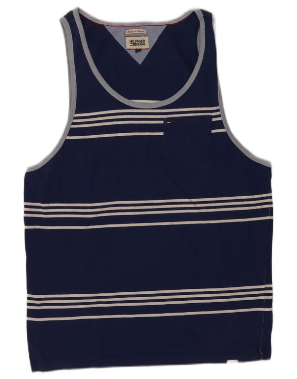 Ανδρικό γιλέκο Tommy Hilfiger, Βαμβακερό μεσαίο, μπλε ναυτικό ριγέ