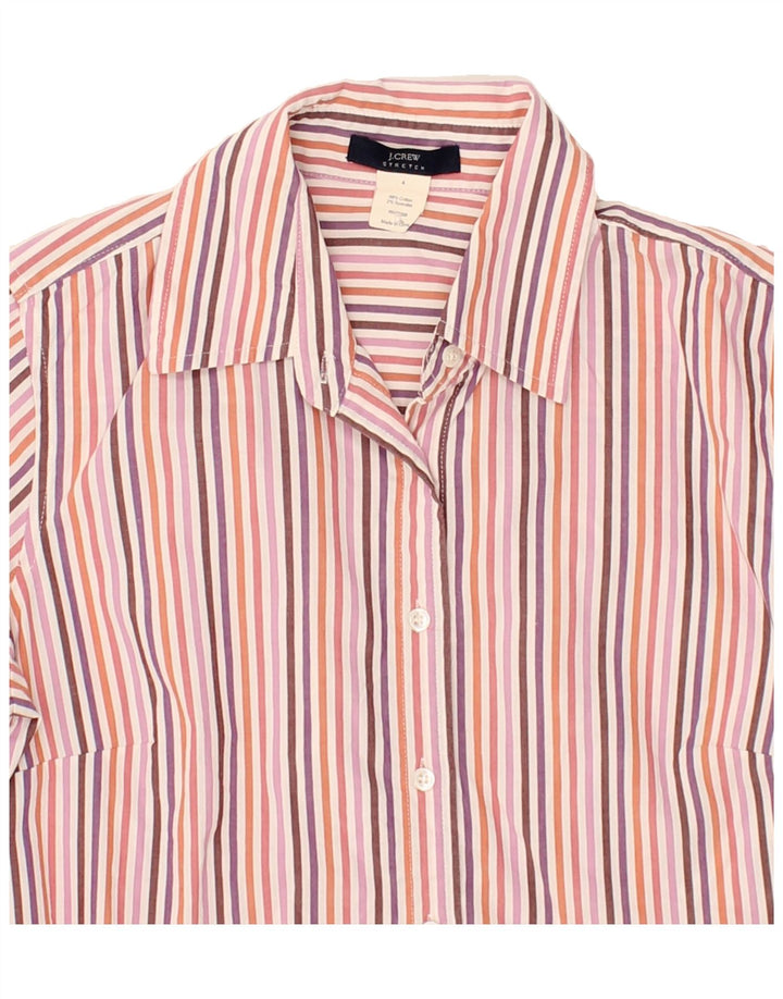 J. CREW Womens Stretch Oversized Shirt US 4 Small Pink Striped Cotton Vintage J. Crew and Second-Hand J. Crew from Messina Hembry 