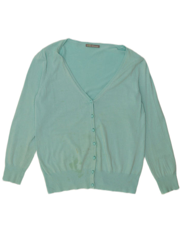 Marks & Spencer Womens Cardigan Sweater UK 14 Large Turquoise
