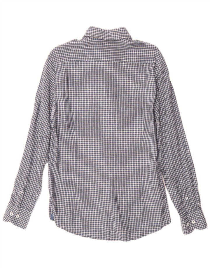 Ανδρικό πουκάμισο Massimo Dutti Small Blue Check λινό