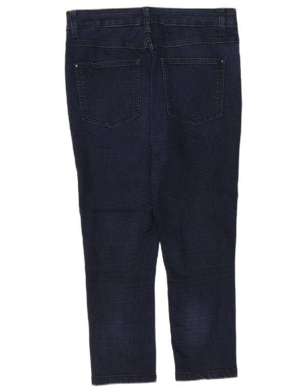 Marks & Spencer Γυναικεία Capri Jeans UK 10 Small W27 L21 Navy Blue Cotton
