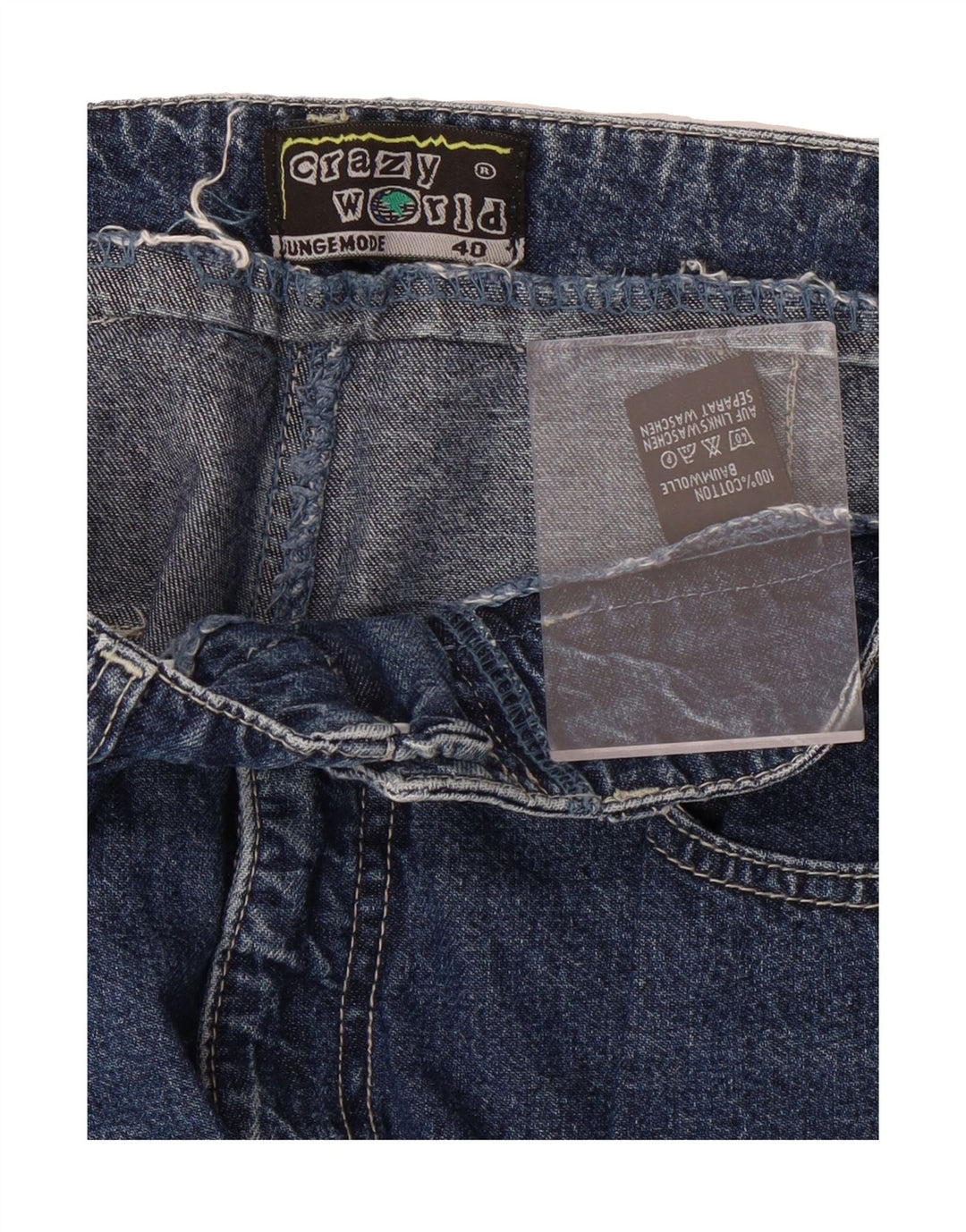 CRAZY WORLD Womens Cropped Jeans EU 40 Medium W30 L26 Blue Cotton Vintage Crazy World and Second-Hand Crazy World from Messina Hembry 