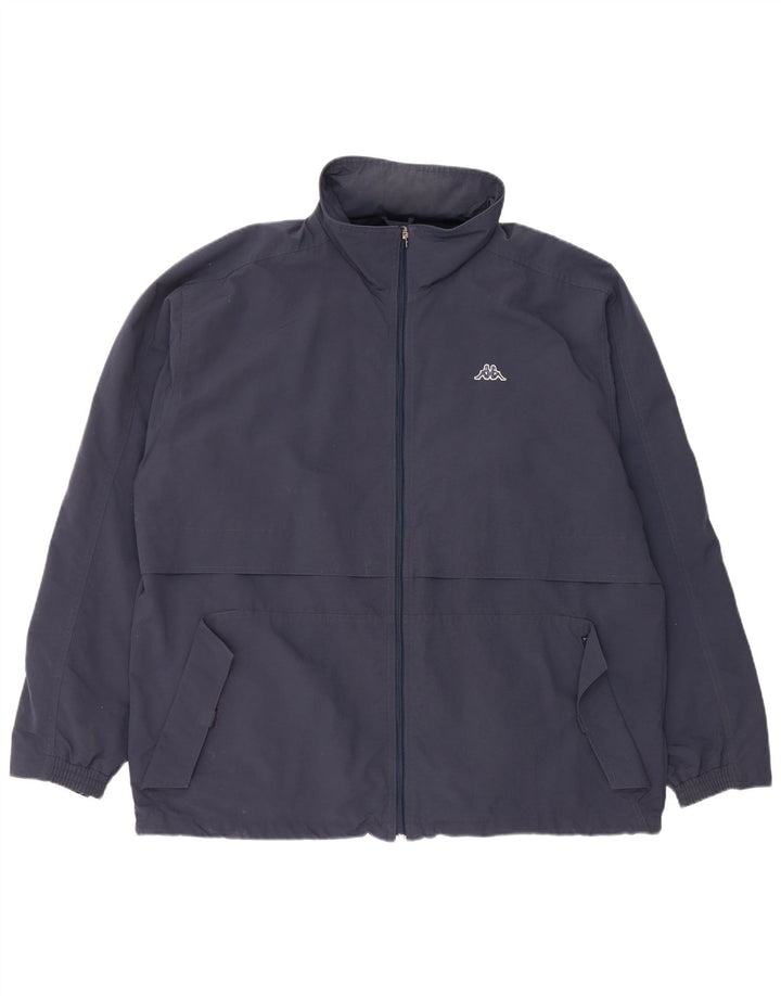 KAPPA Ανδρικό μπουφάν βροχής με κουκούλα UK 42 XL Navy Blue Polyamide