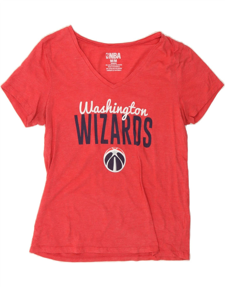 NBA Womens Wizards Graphic T-Shirt Top UK 14 Medium Red Cotton Vintage NBA and Second-Hand NBA from Messina Hembry 