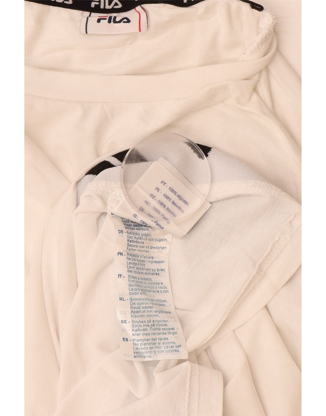 Ανδρικό γραφικό τοπ FILA με μακρυμάνικο μεγάλο λευκό χρώμα, βαμβακερό