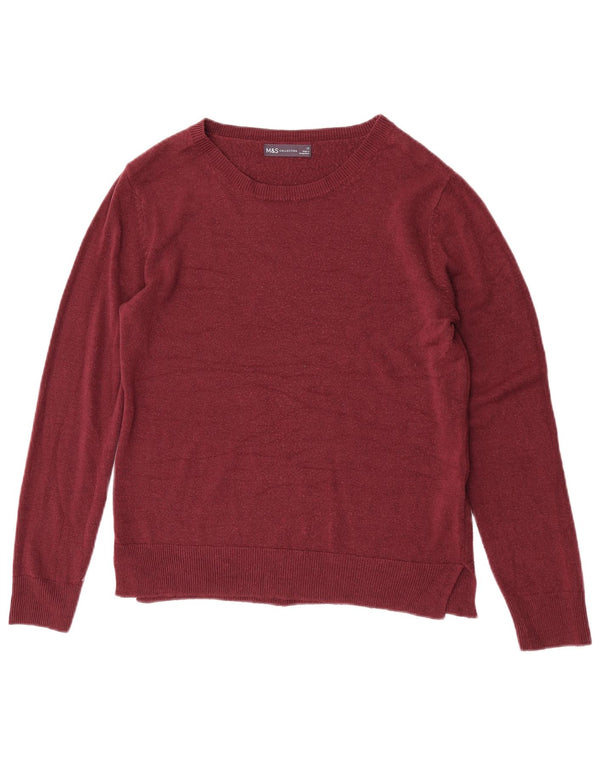 Marks & Spencer Γυναικείο πουλόβερ με λαιμόκαυστο UK 12 Medium Maroon Ακρυλικό