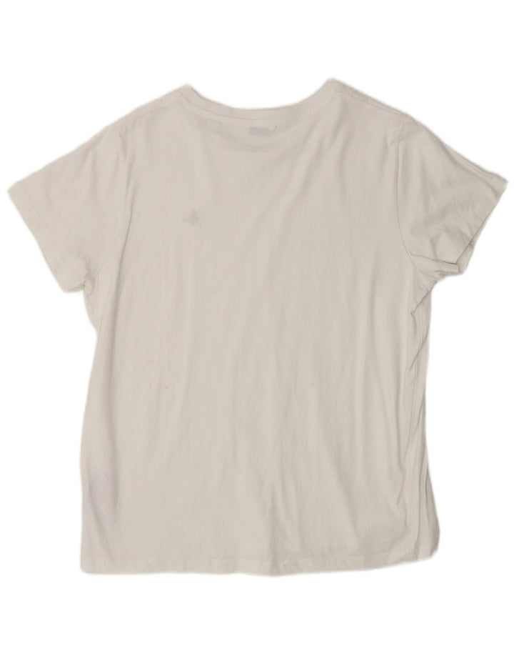 JACK WILLS Γυναικείο T-Shirt Top UK 12 Μεσαίο λευκό βαμβακερό