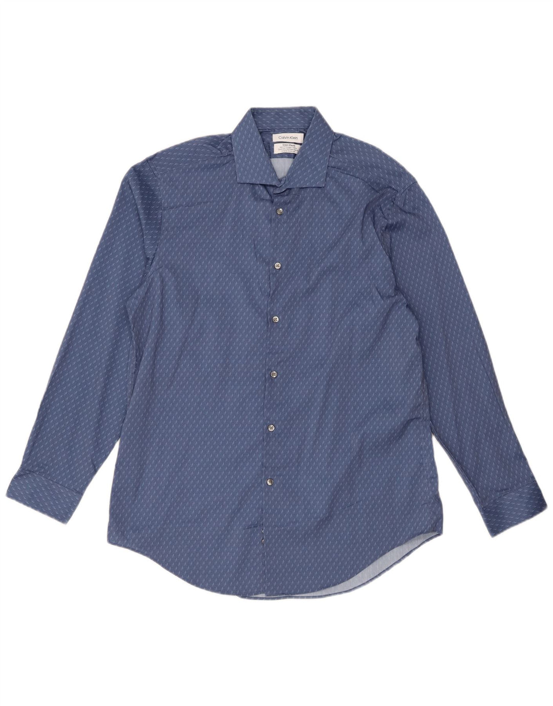 Calvin Klein Ανδρικό πουκάμισο Slim Fit Size 16 1/2 Large Blue Geometric Polyester