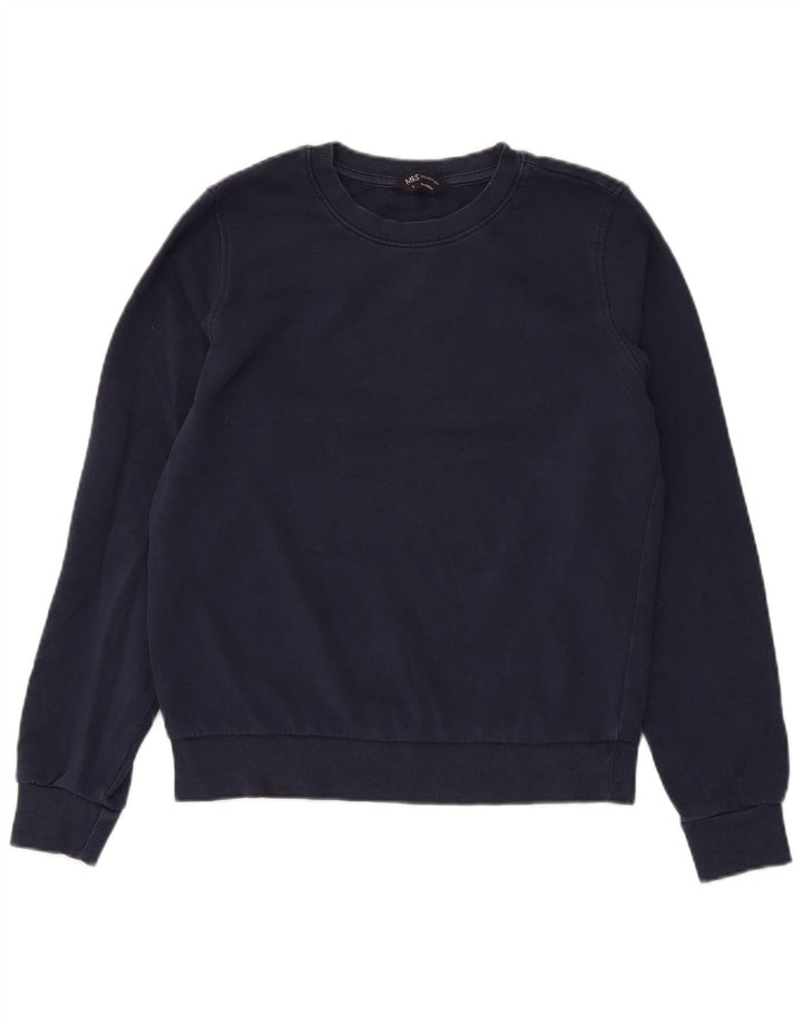 Marks & Spencer Γυναικεία Φούτερ Jumper UK 8 Small Navy Blue Cotton