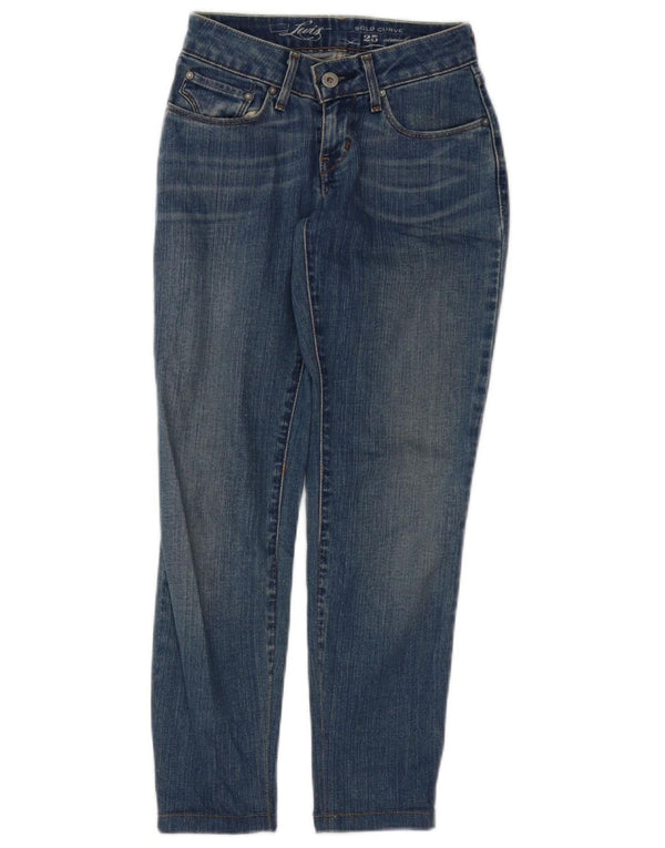 LEVI'S Womens Bold Curve Skinny Jeans W25 L25 Blue Cotton