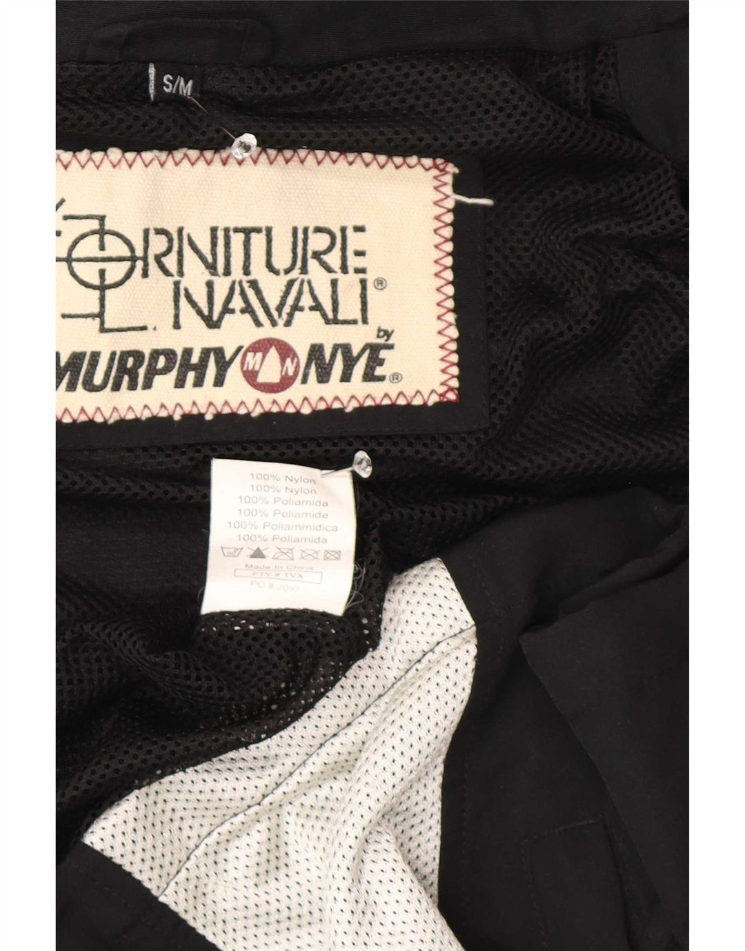 Murphy & Nye Ανδρικό μπουφάν βροχής με κουκούλα γραφικών UK 36 Small Black Colourblock