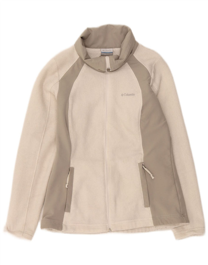 Columbia Γυναικείο Fleece Jacket UK 12 Medium Off White Colorblock Πολυεστέρας