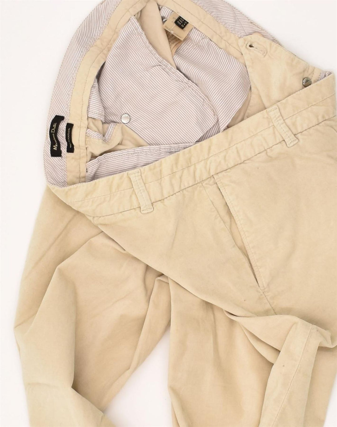MASSIMO DUTTI Womens Slim Chino Trousers US 8 Medium W30 L29 Beige Cotton | Vintage Massimo Dutti | Thrift | Second-Hand Massimo Dutti | Used Clothing | Messina Hembry 