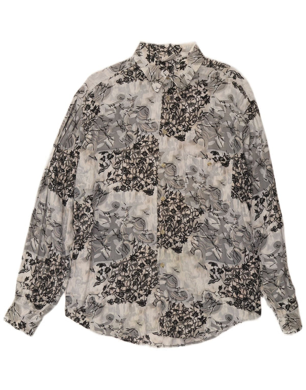 Ανδρικό πουκάμισο CRIVER με μεσαίο γκρι φλοράλ βισκόζη