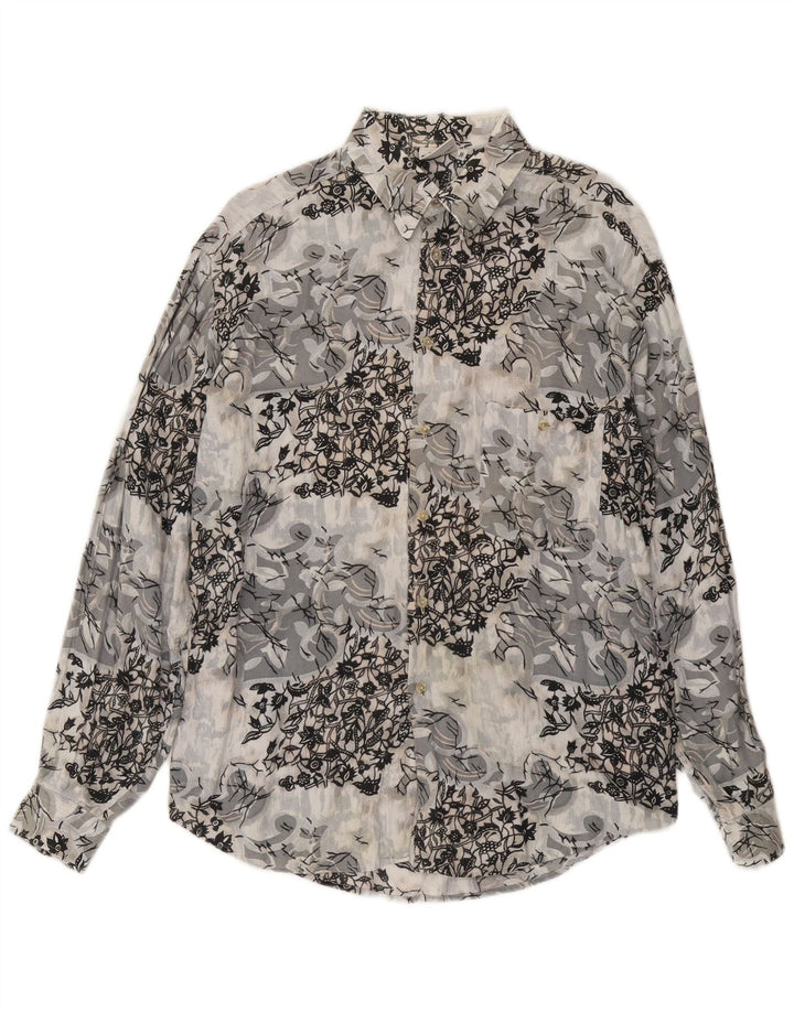 Ανδρικό πουκάμισο CRIVER με μεσαίο γκρι φλοράλ βισκόζη