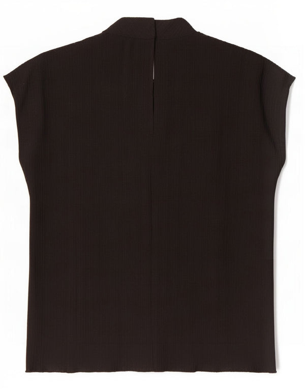 Zara Γυναικεία Αμάνικη Μπλούζα Oversized Top UK 10 Small Black Polyester