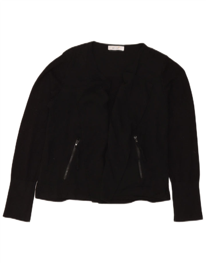 Marks & Spencer Womens Per Una Cardigan Top UK 12 Medium Black Viscose