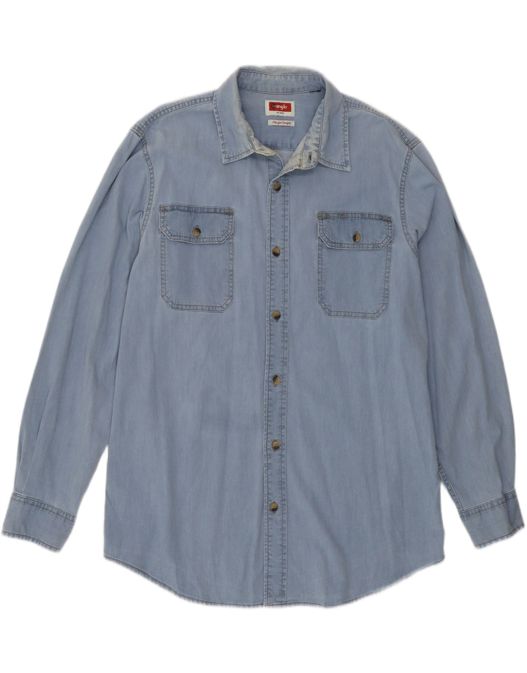 Ανδρικό τζιν πουκάμισο Wrangler μεγάλο μπλε