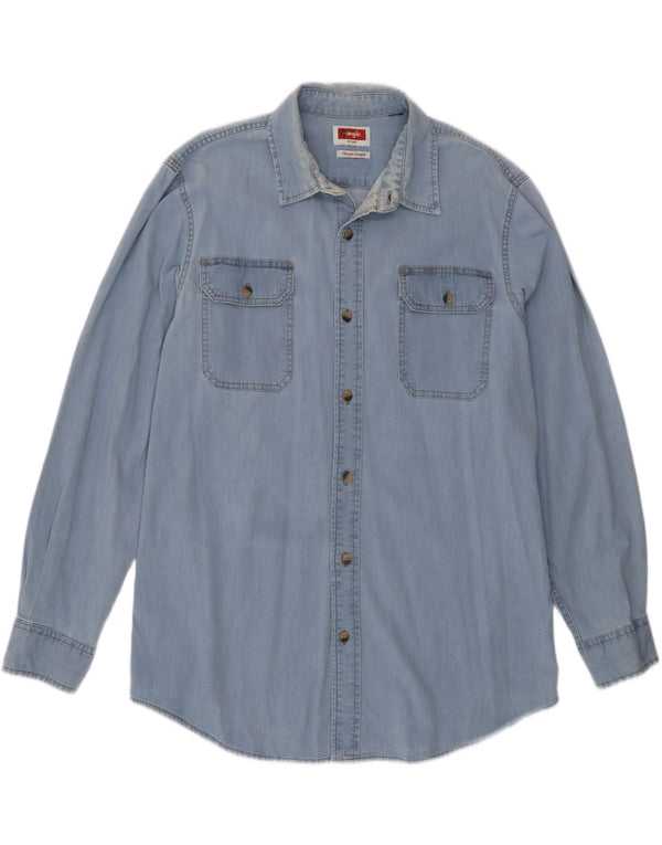 Ανδρικό τζιν πουκάμισο Wrangler μεγάλο μπλε