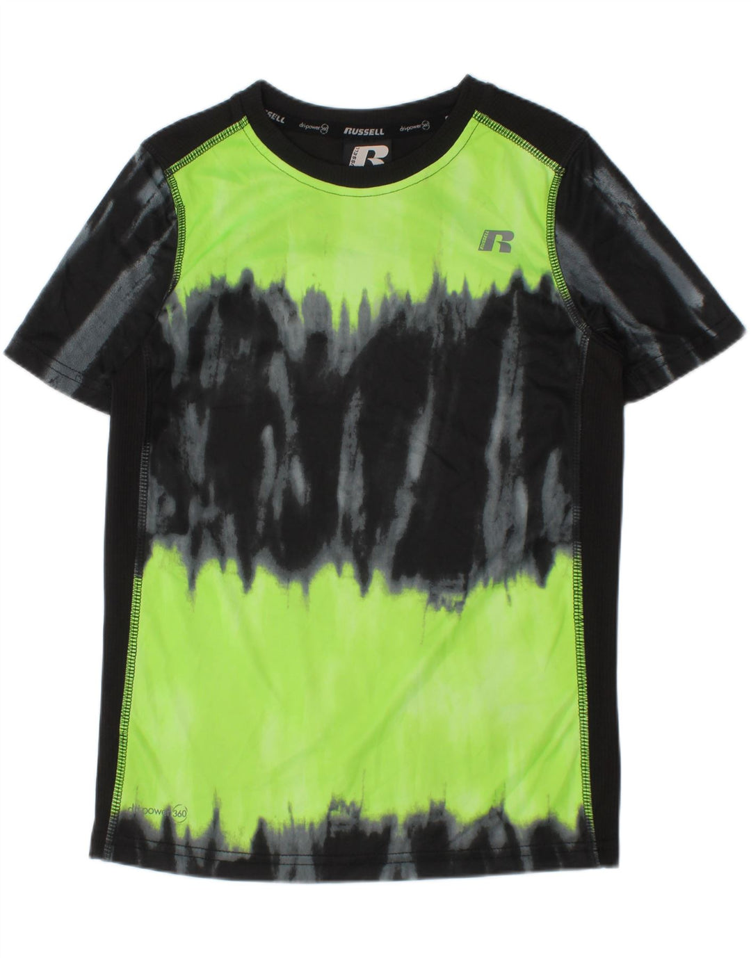 Russell Athletic Boys T-shirt Top 7-8 ετών Medium Black Tie Dye Polyester