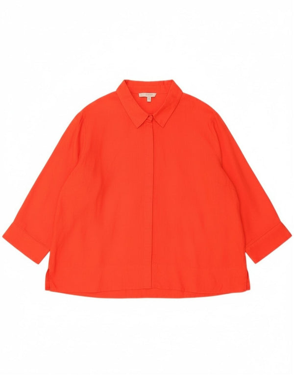 Γυναικείο πουκάμισο Hobbs Crop 3/4 με μανίκια Μπλούζα μεγάλου μεγέθους UK 18 XL Πορτοκαλί λινό