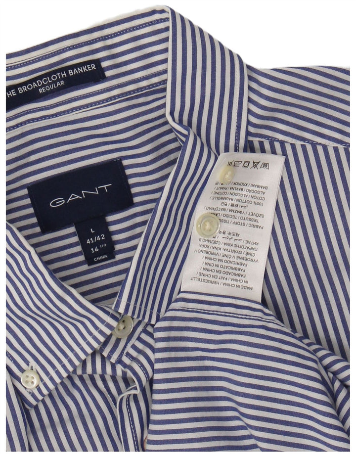 Ανδρικό πουκάμισο GANT Regular Fit Size 41/42 16 1/2 Large Navy Blue Pinstripe