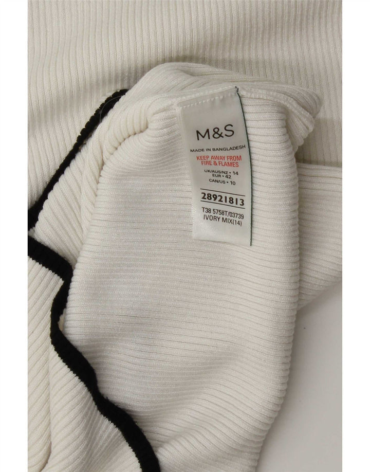 Marks & Spencer Γυναικείο γιλέκο τοπ UK 14 Μεγάλη λευκή βισκόζη