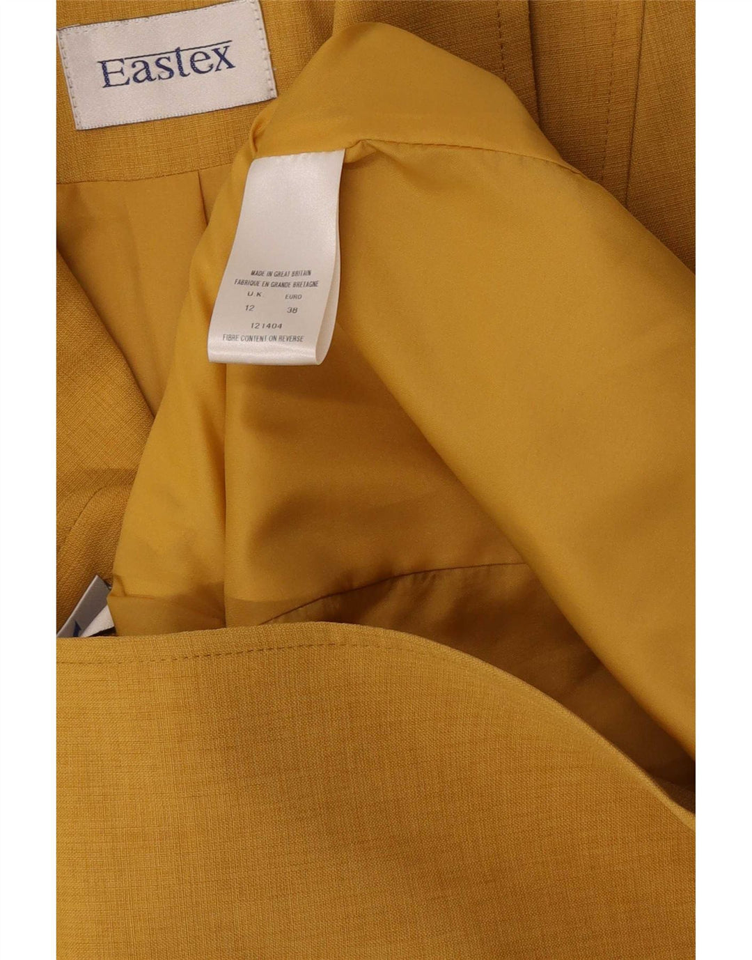 Eastex γυναικείο μπουφάν blazer UK 12 μεσαίου κίτρινου πολυεστέρα