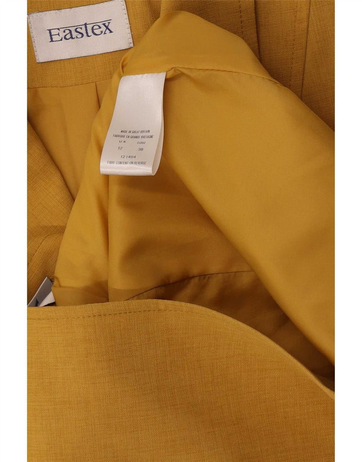 Eastex γυναικείο μπουφάν blazer UK 12 μεσαίου κίτρινου πολυεστέρα