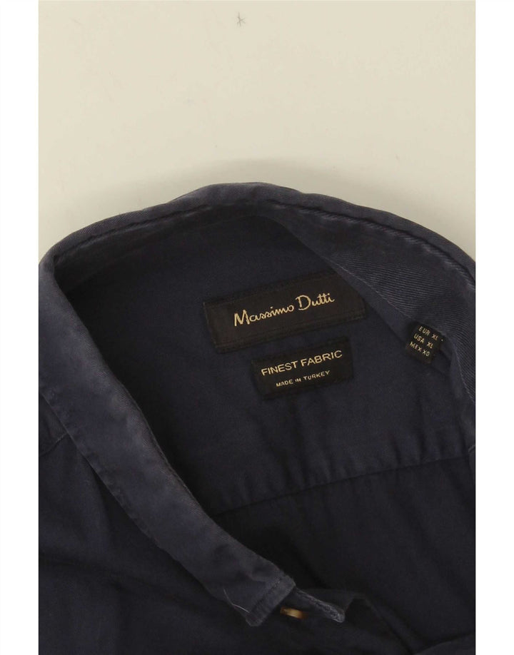 Ανδρικό πουκάμισο Massimo Dutti XL Navy Blue