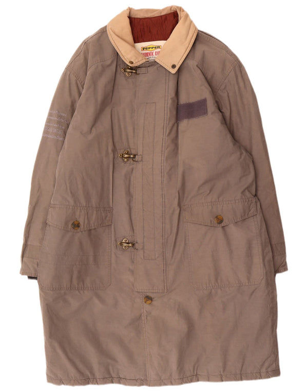 Vintage Ανδρικό παλτό UK 42 XL Γκρι βαμβακερό