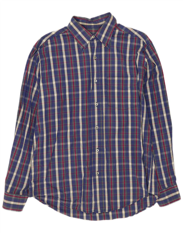 Ανδρικό πουκάμισο Benetton Small Navy Blue Check