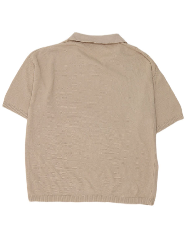 Jack & Jones Ανδρικό πουλόβερ με κοντό μανίκι πόλο με λαιμόκοψη XL βαμβακερό μπεζ