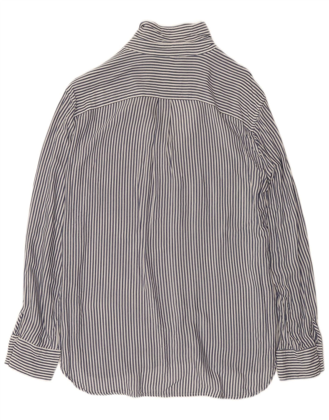 Zara Γυναικείο πουκάμισο UK 14 Medium Navy Blue Pinstripe