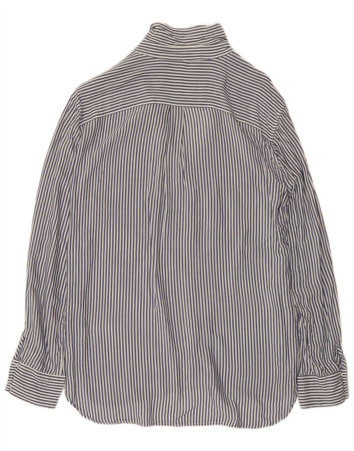 Zara Γυναικείο πουκάμισο UK 14 Medium Navy Blue Pinstripe