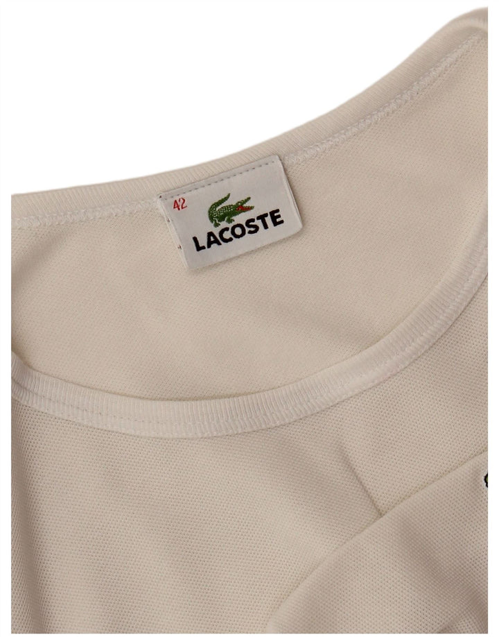 Γυναικείο T-Shirt LACOSTE Top Size 42 Large Λευκό