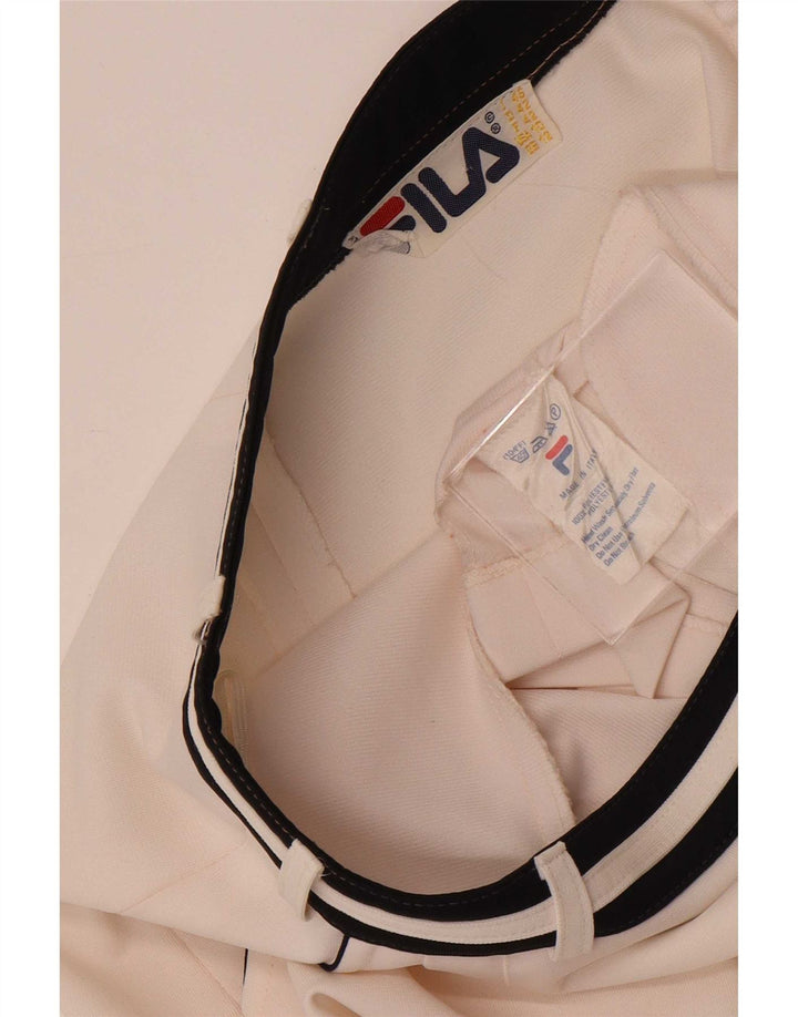 Fila Γυναικεία μίνι φούστα τένις UK 12 μεσαίου λευκού ριγέ πολυεστέρα