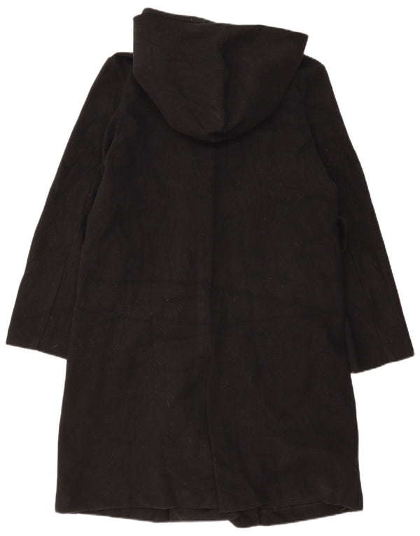 ZARA Womens Oversized Hooded Overcoat UK 6 XS Black